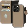 Mobiparts iPhone 14 Pro MagSafe Case Genuine Leather Detachable 2-in-1 Wallet Case Wallet - Taupe