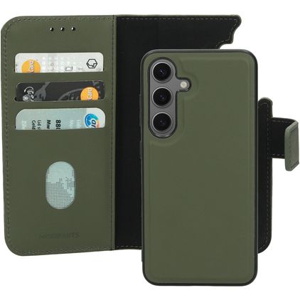 Mobiparts Samsung Galaxy S24 MagSafe Case Genuine Leather Detachable 2-in-1 Wallet Case Wallet - Green