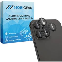 Mobigear Single iPhone 16 Pro Vidro temperado Protetor de lentes da câmara - Compatível com capas - Preto