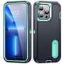 Mobigear Rugged Stand iPhone 14 Pro Max Funda Plástico rígido Carcasa Antigolpes con soporte - Azul oscuro
