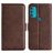Mobigear Slim Magnet Motorola Moto G71 5G Pungetui med Seddelrum - Brun