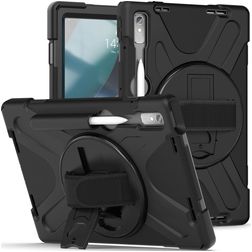 Mobigear SureGrip XGuard Lenovo Tab P11 Pro Gen 2 Plastica rigida / Silicone Back cover + Portapenna + Supporto - Nero
