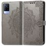 Mobigear Mandala Vivo V21 Cover a libro portafoglio - Grigio