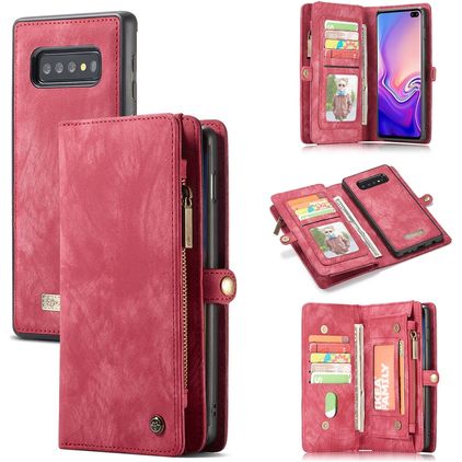 CaseMe 008 Samsung Galaxy S10 Cover a libro 2 in 1 con guscio estraibile a portafoglio - Rosso