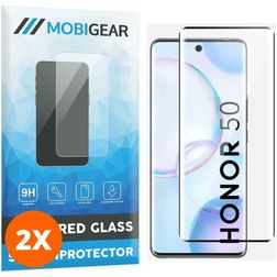 Mobigear Premium HONOR 50 Vidro temperado Película de ecrã - Compatível com capas - Preto (Pack de 2)