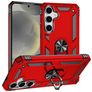 Mobigear Armor ring Samsung Galaxy S25 Plus Hard Case Back cover Shockproof with Ring Holder - Red