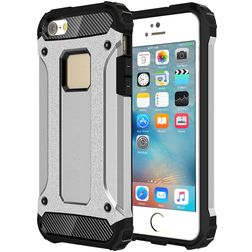 Mobigear Outdoor iPhone SE (2016) Hårdt Bagsidecover Stødsikkert - Sølv