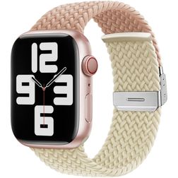 Mobigear Braided Dual Nylon Apple Watch Armband Klämspänne - 42/41/40/38 mm - Rosa / Stjärnglans