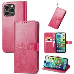 Mobigear Clover iPhone 15 Pro Max Funda tipo libro Cartera - Magenta