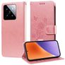 Mobigear Flowers Xiaomi 15 Funda tipo libro Cartera - Oro rosa
