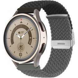 Mobigear Braided Dual Nailon Smartwatch Ranneke Säädettävä taittolukko - 20 mm - Musta / Harmaa