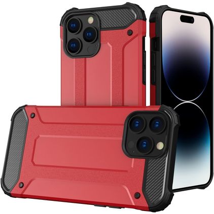 Mobigear Outdoor iPhone 14 Pro Max Plástico rígido Capa traseira Antichoque - Vermelho