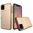 Mobigear Card iPhone 11 Pro Funda Plástico rígido Carcasa Antigolpes con tarjetero - Dorado