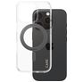 CARE by PanzerGlass Kickstand iPhone 16 Pro MagSafe Hårdt Bagsidecover med Stander - Gennemsigtig / Sort