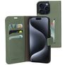 Mobiparts Classic Wallet iPhone 15 Pro Max Wallet case - Stone Green