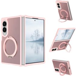 Mobigear 360 Rotating Ring Samsung Galaxy Z Fold 8 MagSafe Fodral Hårdplast Skal med ringhållare - Rosa