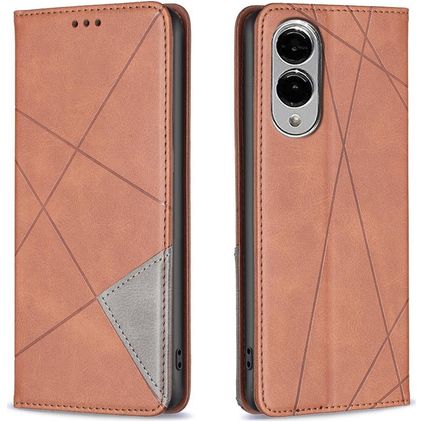 Mobigear Rhombus Slim Samsung Galaxy S25 Edge Cover a libro - Marrone
