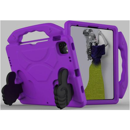 Mobigear Thumbs Up iPad Pro 11 pollici (2021) Cover per tablet per bambini con maniglia - Viola