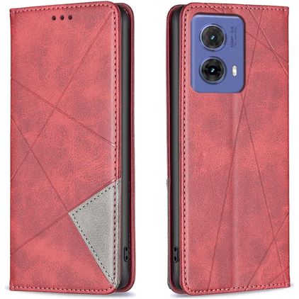Mobigear Rhombus Slim Motorola Moto G85 Plånboksfodral - Röd