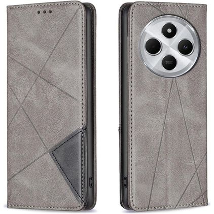 Mobigear Rhombus Slim Xiaomi Redmi 14C Cover a libro - Grigio