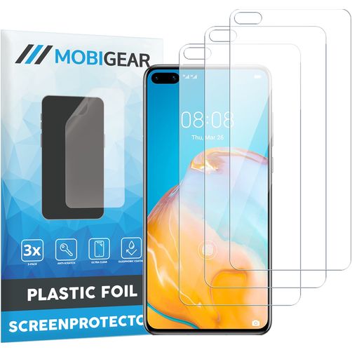 Mobigear Huawei P40 Película de ecrã em plástico - Compatível com capas (Pack de 3)
