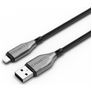 Cygnett Armoured USB-A – Apple Lightning Kaapeli MFI 1 m - Musta