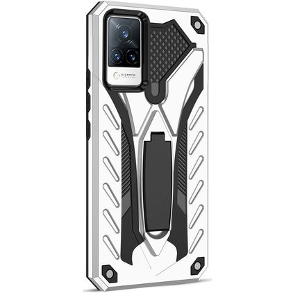 Mobigear Armor Stand Vivo V21 Hardcase Back cover Antiurto con supporto - Argento