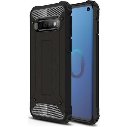 Mobigear Outdoor Samsung Galaxy S10 Hårdt Bagsidecover Stødsikkert - Sort