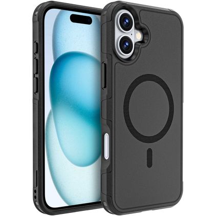 Mobigear Traveller iPhone 16 Plus MagSafe Plástico rígido Capa traseira Antichoque - Preto