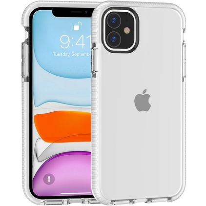 Mobigear Full Bumper iPhone 11 Plástico rígido Capa traseira Antichoque - Branco / Transparente