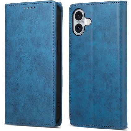 Mobigear Wallet iPhone 16 Plus Plånboksfodral med sedelfack - Blå