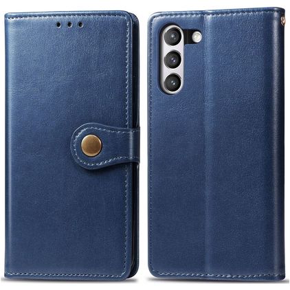 Mobigear Snap Button Samsung Galaxy S21 FE Funda tipo libro Cartera - Azul