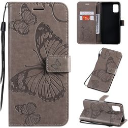Mobigear Butterfly Samsung Galaxy A51 Lompakkokotelo + Setelitasku - Harmaa