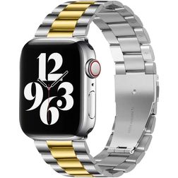 Mobigear Antwerp Correa Acero inoxidable Cierre de mariposa para Apple Watch - 49/46/45/44 mm - Dorado / Plateado