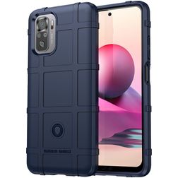 Mobigear Rugged Shield POCO M5s Fleksibel TPU Bagsidecover Stødsikkert - Blå