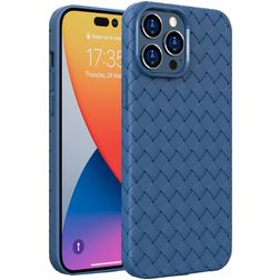 Mobigear Woven iPhone 14 Pro TPU flexível Capa traseira - Azul escuro