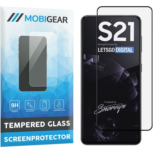 Mobigear Premium Samsung Galaxy S21 Tempered Glass Screen Protector - Case Friendly - Black