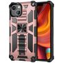 Mobigear Armor Stand iPhone 13 Pro Max Plástico rígido Capa traseira Antichoque com suporte - Rosa dourado