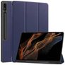 Mobigear Tri-Fold Gel Samsung Galaxy Tab S9 Ultra TPU / Umělá kůže Knížkové pouzdro + Držák na stylus - Tmavě modrá