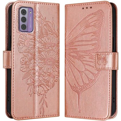 Mobigear Butterfly Nokia G42 Knížkové pouzdro Peněženka - Růžově zlatá