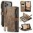 CaseMe C30 iPhone 17 Pro Max Plånboksfodral med sedelfack - Brun
