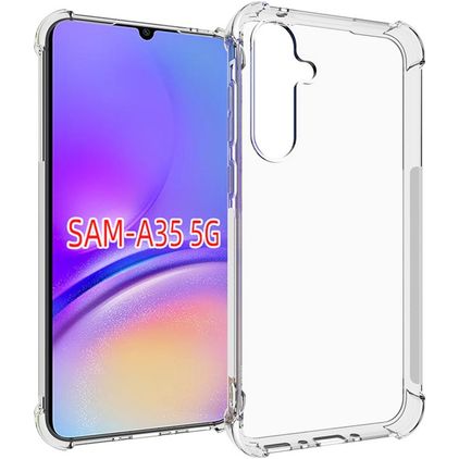 Mobigear Cushion Transparente Samsung Galaxy A35 TPU flexível Capa traseira Antichoque - Transparente