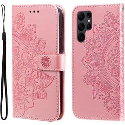 Mobigear Flowers Samsung Galaxy S23 Ultra Capa livro Carteira - Magenta