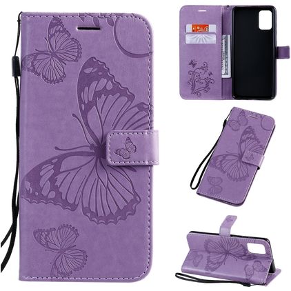 Mobigear Butterfly Samsung Galaxy A71 Plånboksfodral med sedelfack - Lila