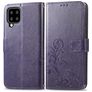 Mobigear Clover Samsung Galaxy A22 5G Wallet case - Purple