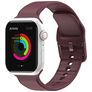 Mobigear Dashed Silikoni Apple Watch Ranneke Solki - 42/41/40/38 mm - Viininpunainen
