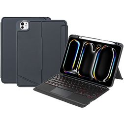 Mobigear Detachable Rotating iPad Pro 11 tommer (2024) QWERTY Bluetooth-tastatur Pungetui + Stylus-holder - Sort