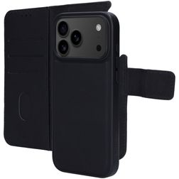 Mobiparts iPhone 17 Pro Max Etui Skóra naturalna Etui z klapką 2w1 z odpinanymi pleckami typu portfel - Czarny