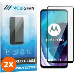 Mobigear Premium Motorola Moto G71 5G Tempered Glass Screen Protector - Case Friendly - Black (2-Pack)