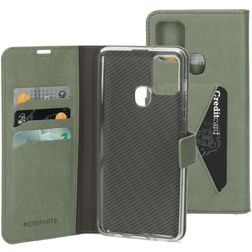 Mobiparts Classic Wallet Samsung Galaxy A21s Cover a libro portafoglio - Stone Green